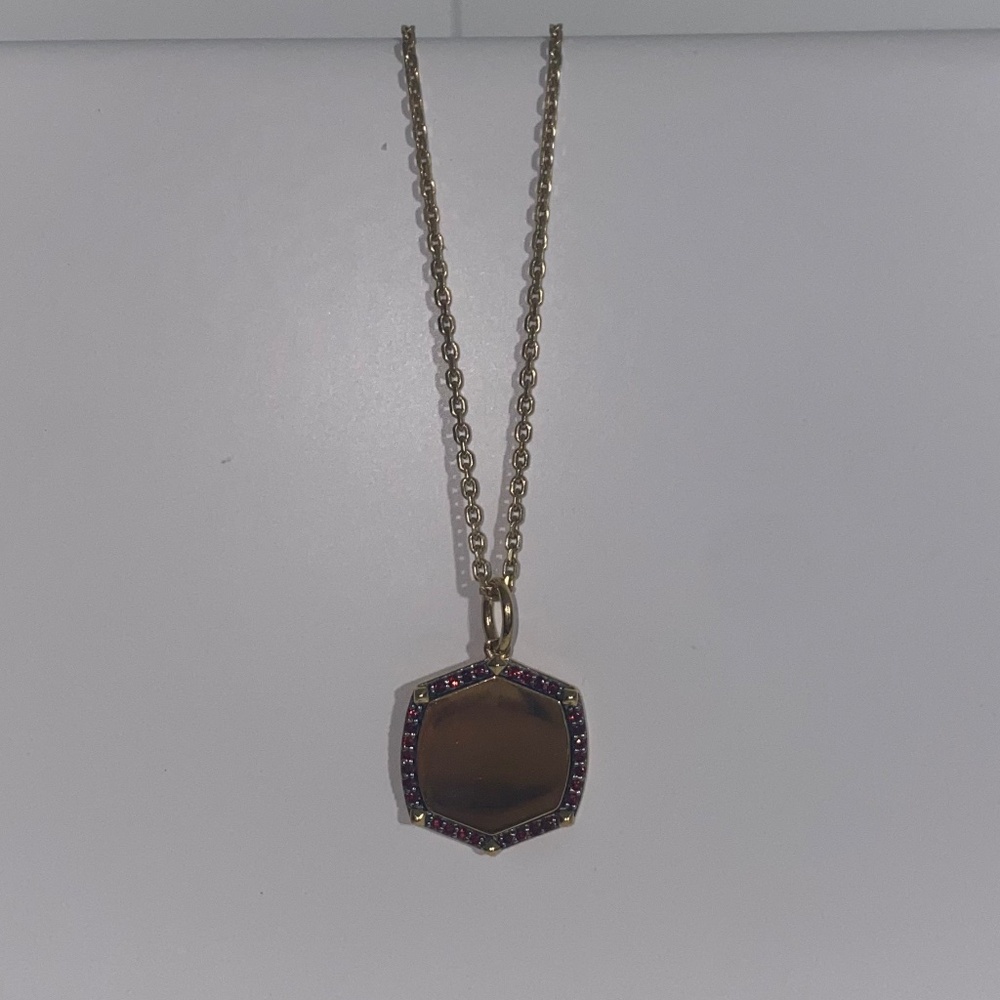 Kendra Scott Davis Luxe Necklace in Gold and Ruby